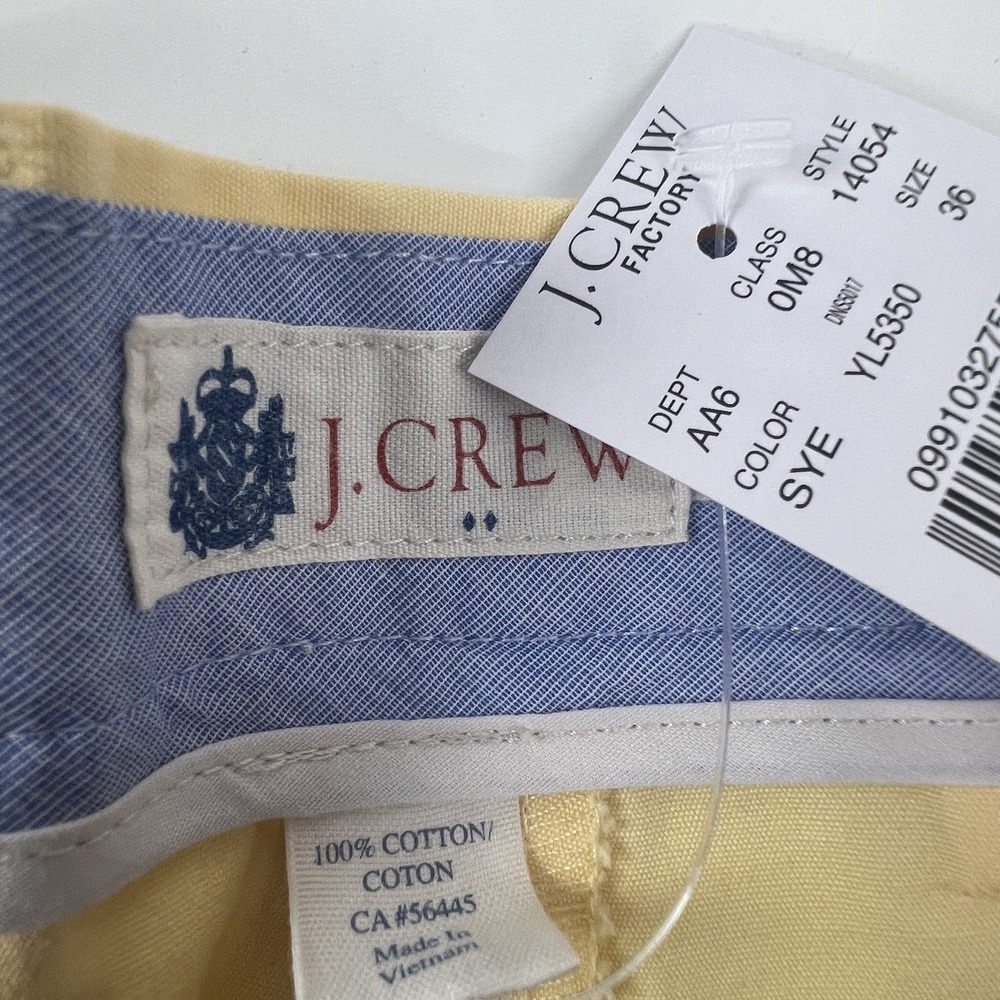 J Crew Factory Shorts Mens 36 Yellow Classic Fit Pleated Chino Cotton New Tags - Picture 6 of 12